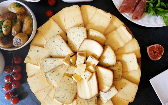 Raclette Party cheese platter